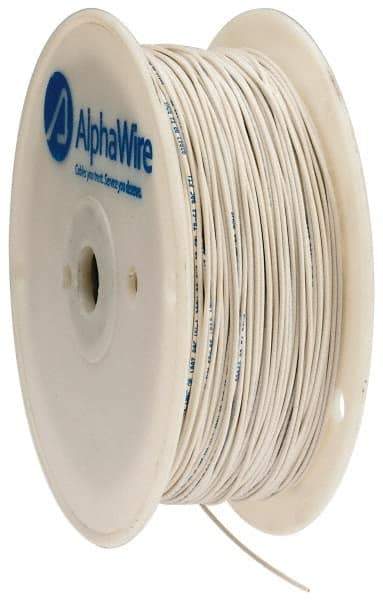 Alpha Wire - 22 AWG, 1 Strand, 305 m OAL, Tinned Copper Hook Up Wire - White PVC Jacket, 0.057" Diam - Strong Tooling