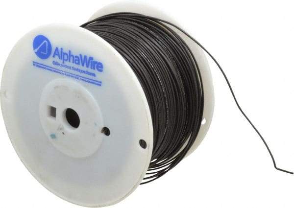 Alpha Wire - 18 AWG, 1 Strand, 305 m OAL, Tinned Copper Hook Up Wire - Black PVC Jacket, 0.072" Diam - Strong Tooling