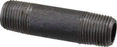 Value Collection - Schedule 40, 1/8" Diam x 1-1/2" Long Steel Black Pipe Nipple - Threaded - Strong Tooling