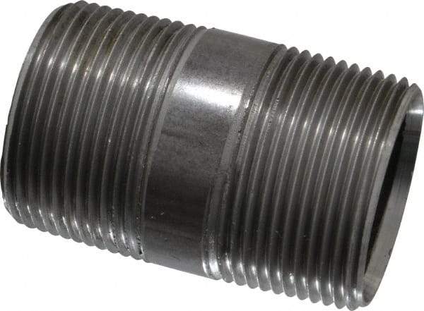 Value Collection - Schedule 40, 1-1/4" Diam x 2-1/2" Long Steel Black Pipe Nipple - Threaded - Strong Tooling