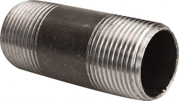 Value Collection - Schedule 40, 1" Diam x 3" Long Steel Black Pipe Nipple - Threaded - Strong Tooling