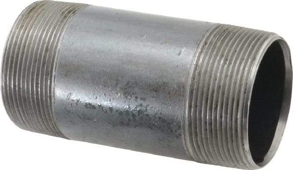 Value Collection - Schedule 40, 2" Diam x 4-1/2" Long Steel Black Pipe Nipple - Threaded - Strong Tooling