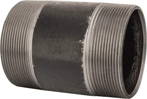 B&K Mueller - Schedule 40, 4" Diam x 6" Long Steel Black Pipe Nipple - Threaded - Strong Tooling