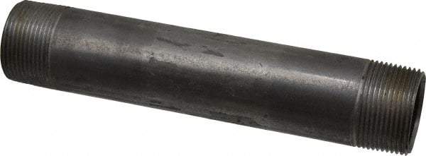 B&K Mueller - Schedule 40, 1-1/4" Diam x 8" Long Steel Black Pipe Nipple - Threaded - Strong Tooling