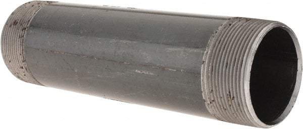 B&K Mueller - Schedule 40, 2" Diam x 8" Long Steel Black Pipe Nipple - Threaded - Strong Tooling