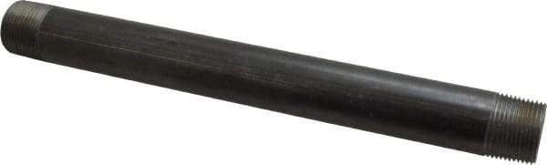 B&K Mueller - Schedule 40, 1" Diam x 12" Long Steel Black Pipe Nipple - Threaded - Strong Tooling