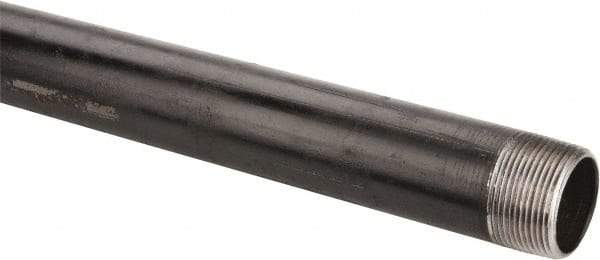 B&K Mueller - Schedule 40, 1-1/4" Diam x 24" Long Steel Black Pipe Nipple - Threaded - Strong Tooling