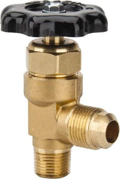 Parker - Flare x MNPTF End Connection Brass Truck Valve - 3.07" OAL, 1/2 x 3/8" Pipe - Strong Tooling