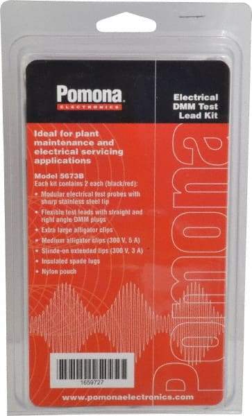 Pomona - Electrical Test Equipment Leads Set - Use with AmProbes Multimeters, Fluke Multimeters, H.P. Multimeters, Tektronix Multimeters, Wavetek Digital Multimeters - Strong Tooling