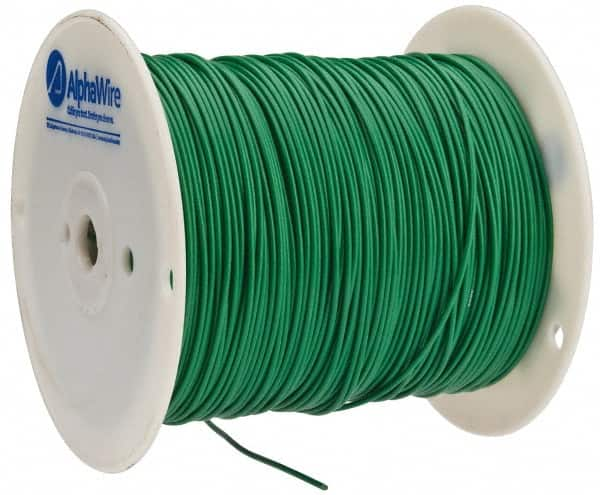 Alpha Wire - 16 AWG, 26 Strand, 305 m OAL, Tinned Copper Hook Up Wire - Green PVC Jacket, 0.092" Diam - Strong Tooling