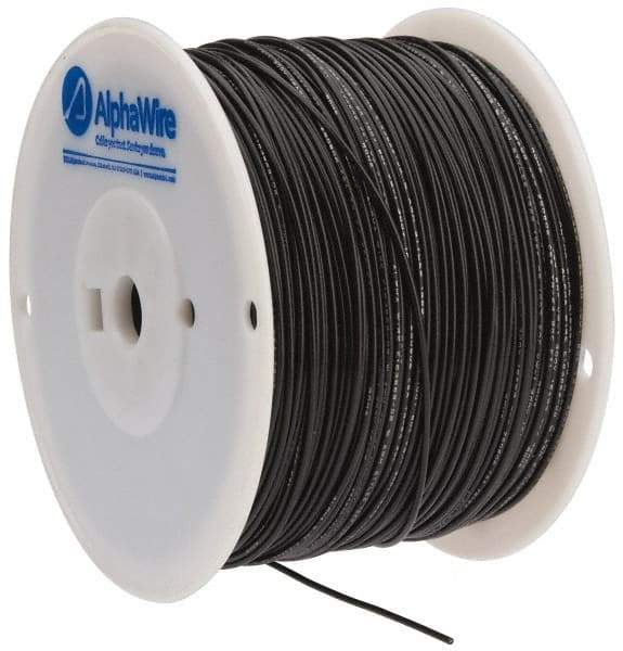 Alpha Wire - 16 AWG, 1 Strand, 305 m OAL, Tinned Copper Hook Up Wire - Black PVC Jacket, 0.083" Diam - Strong Tooling