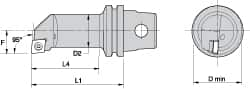 Kennametal - Right Hand Cut, 16mm Min Bore Diam, Size KM32 Steel Modular Boring Cutting Unit Head - 1.6535" Max Bore Depth, Through Coolant, Compatible with CP.. - Strong Tooling