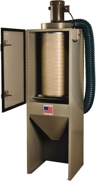 Value Collection - 1-1/2 hp, 600 CFM Sandblaster Dust Collector - 76" High x 21" Diam - Strong Tooling