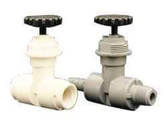 Specialty Mfr - 1/4" Pipe, Inline Needle Valve - EPDM Seal, MNPT x MNPT Ends, PVC Valve, 125 Max psi - Strong Tooling