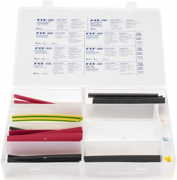 Alpha Wire - 112 Piece, Heat Shrink Electrical Tubing Kit - FEP, Nylon, PVC, PVDF and XLPO - Strong Tooling