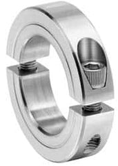 Climax Metal Products - 1-7/16" Bore, Aluminum, Two Piece Two Piece Split Shaft Collar - 2-1/4" Outside Diam, 9/16" Wide - Strong Tooling