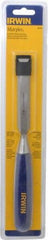 Irwin - 10-3/4" OAL x 3/4" Blade Width Wood Chisel - Polypropylene Handle - Strong Tooling