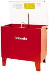 Graymills - Free Standing Solvent-Based Parts Washer - 20 Gal Max Operating Capacity, Steel Tank, 36" (Lid Close)/57" (Lid Open) High x 36" Long x 22" Wide, 115 Input Volts - Strong Tooling