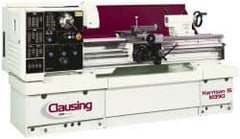 Clausing - 15-3/4" Swing, 50" Between Centers, 230/460 Volt, Triple Phase Engine Lathe - 4MT Taper, 7-1/2 hp, 25 to 2,000 RPM, 2-1/8" Bore Diam, 49" Deep x 51" High x 99" Long - Strong Tooling