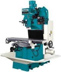 Clausing - 15" Table Width x 60" Table Length, Variable Speed Pulley Control, 3 Phase Knee Milling Machine - NT40 Spindle Taper, 5 hp - Strong Tooling