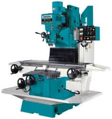 Clausing - 15" Table Width x 60" Table Length, Electronic Variable Speed Control, 3 Phase Knee Milling Machine - NT40 Spindle Taper, 5 hp - Strong Tooling