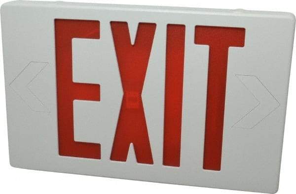 Mule - 1 Face, 2 Watt, White, Polycarbonate, LED, Illuminated Exit Sign - 120/277 VAC, No Battery Backup, Universal Mounted, 12 Inch Long x 1-1/2 Inch Wide x 7-1/2 Inch High - Strong Tooling