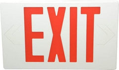 Mule - 1 Face, 5 Watt, White, Polycarbonate, LED, Illuminated Exit Sign - 120/277 VAC, Nickel Cadmium, Universal Mounted, 12 Inch Long x 1-1/2 Inch Wide x 7-1/2 Inch High - Strong Tooling