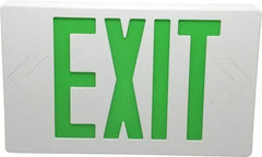 Mule - 1 Face, 5 Watt, White, Polycarbonate, LED, Illuminated Exit Sign - 120/277 VAC, Nickel Cadmium, Universal Mounted, 12 Inch Long x 1-1/2 Inch Wide x 7-1/2 Inch High - Strong Tooling