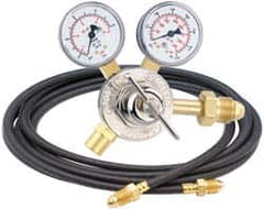 Miller-Smith - 580 CGA Inlet Connection, Female Fitting, Argon Welding Regulator - 5/8-18 RH Internal Thread, Right Hand Rotation - Exact Industrial Supply