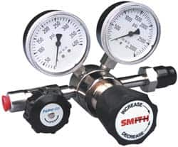 Miller-Smith - 660 CGA Inlet Connection, 25 Max psi, Corrosive Service Gases Welding Regulator - Stainless Steel Diaphragm Valve with 1/4" Swagelok Tube Fitting Thread - Exact Industrial Supply