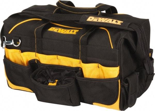 DeWALT - 42 Pocket Black & Yellow Polyester Tool Bag - 18" Wide x 9-1/2" Deep x 10-1/2" High - Strong Tooling