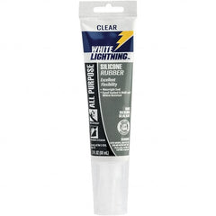 White Lightning - 3 oz Cartridge Clear RTV Silicone Joint Sealant - -80 to 400°F Operating Temp, 30 min Tack Free Dry Time, 24 hr Full Cure Time - Strong Tooling