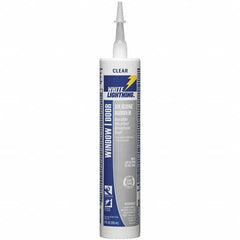 White Lightning - 10 oz Cartridge Clear RTV Silicone Joint Sealant - -80 to 450°F Operating Temp, 30 min Tack Free Dry Time, 24 hr Full Cure Time - Strong Tooling