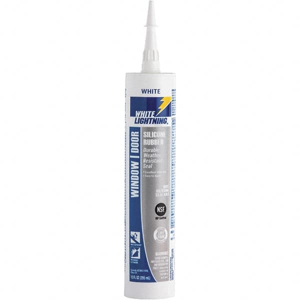 White Lightning - 10 oz Cartridge White RTV Silicone Joint Sealant - -80 to 450°F Operating Temp, 30 min Tack Free Dry Time, 24 hr Full Cure Time - Strong Tooling