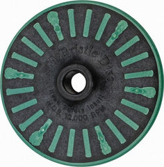 3M - 4-1/2" 50 Grit Ceramic Straight Disc Brush - Coarse Grade, Threaded Hole Connector, 3/4" Trim Length, 5/8-11 Threaded Arbor Hole - Strong Tooling