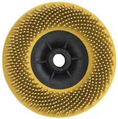 3M - 4-1/2" 80 Grit Ceramic Straight Disc Brush - Medium Grade, Threaded Hole Connector, 3/4" Trim Length, 5/8-11 Threaded Arbor Hole - Strong Tooling