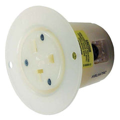 Hubbell Wiring Device-Kellems - 250V 20A NEMA 6-20R Commercial Grade White Straight Blade Flanged Receptacle - Strong Tooling