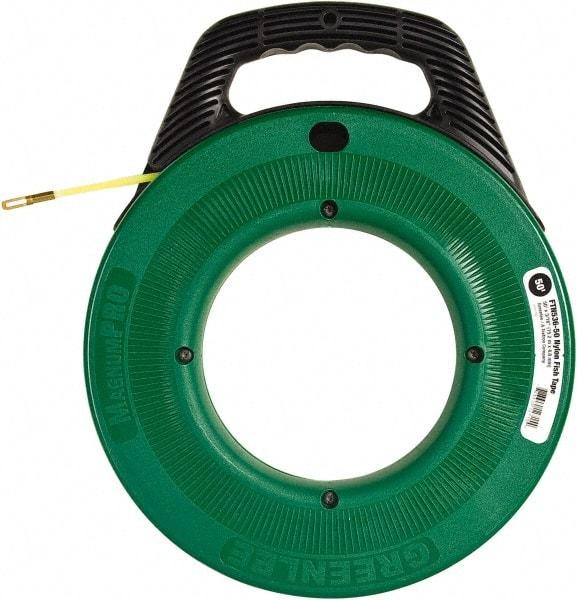 Greenlee - 50 Ft. Long x 3/16 Inch Wide, Nylon Fish Tape - 250 Lb. Pulling Strength, Includes Case - Strong Tooling