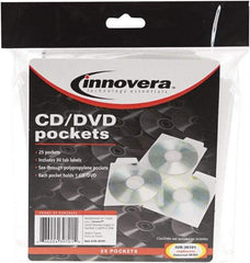 innovera - 25 Piece Clear CD/DVD Pockets - 5" High x 5" Wide - Strong Tooling