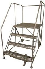 Cotterman - 70" 4 Step Rolling Work Platform - Assembled, 800 Lb Capacity, 40" Platform Height, 40" Base Width x 62" Base Depth, Serrated Steel - Strong Tooling