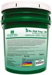 Renewable Lubricants - 35 Lb Pail Biobased Extreme Pressure Grease - Green, Extreme Pressure & High Temperature, 285°F Max Temp, NLGIG 2, - Strong Tooling