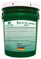 Renewable Lubricants - 5 Gal Pail, ISO 32, Air Tool Oil - -22°F to 250°, 29.33 Viscosity (cSt) at 40°C, 7.34 Viscosity (cSt) at 100°C, Series Bio-Air - Strong Tooling