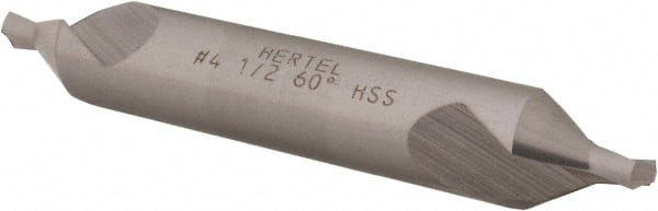 Hertel - #4-1/2 Plain Cut 60° Incl Angle High Speed Steel Combo Drill & Countersink - Strong Tooling