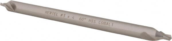 Hertel - #3 Plain Cut 60° Incl Angle Cobalt Combo Drill & Countersink - Strong Tooling