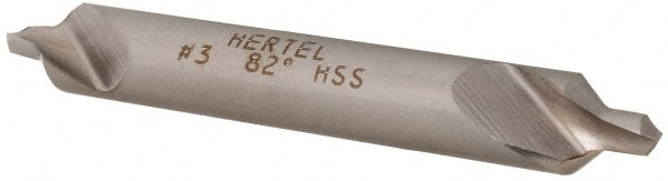 Hertel - #3 Plain Cut 82° Incl Angle High Speed Steel Combo Drill & Countersink - Strong Tooling