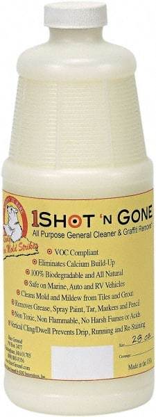 Bare Ground Solutions - 28oz of 1 Shot Graffiti Remover & Cleaner - 1 Shot Graffiti Remover is a 100% biodegradable and all-natural cleaner removes grease, spray paint, tar, markers and pencil from hard surfaces. - Strong Tooling