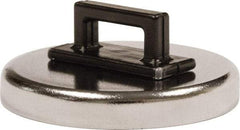 Mag-Mate - 14 Lb Max Pull Force, 3/16" Overall Height, 1.24" Diam, Ceramic Cup Magnet - Clamp Style, 3/8" Clamp Opening, Chrome Plated - Strong Tooling