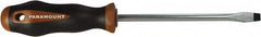 Paramount - Standard Slotted Screwdriver - Round Shank, Ergonomic Handle - Strong Tooling