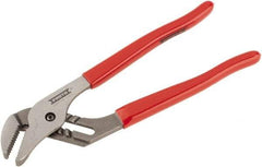 Proto - 10" OAL, 1-3/4" Max Capacity, 1-5/32" Jaw Length x 27/64" Jaw Width, 6 Position Gooseneck Tongue & Groove Pliers - Serrated Straight Jaws, Standard Head, Vinyl Handles - Strong Tooling