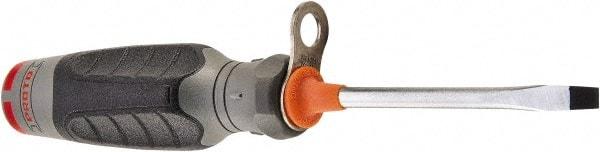 Proto - Tethered & Slotted Screwdriver - Round Shank, Ergonomic Handle - Strong Tooling